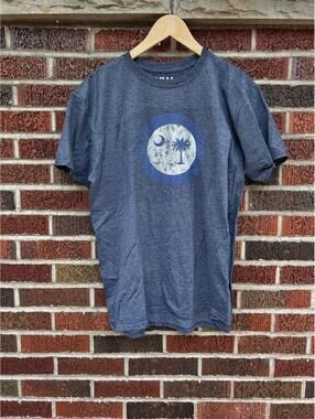 Civil Navy Blue Heathered South Carolina Graphic Short Sleeve Tee Shirt